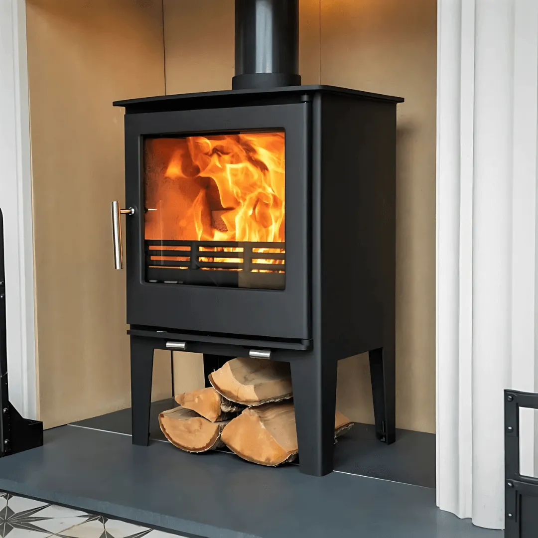 Northern Flame Snug Tall 10.2kW cleanest-burning cast iron stove with large viewing window