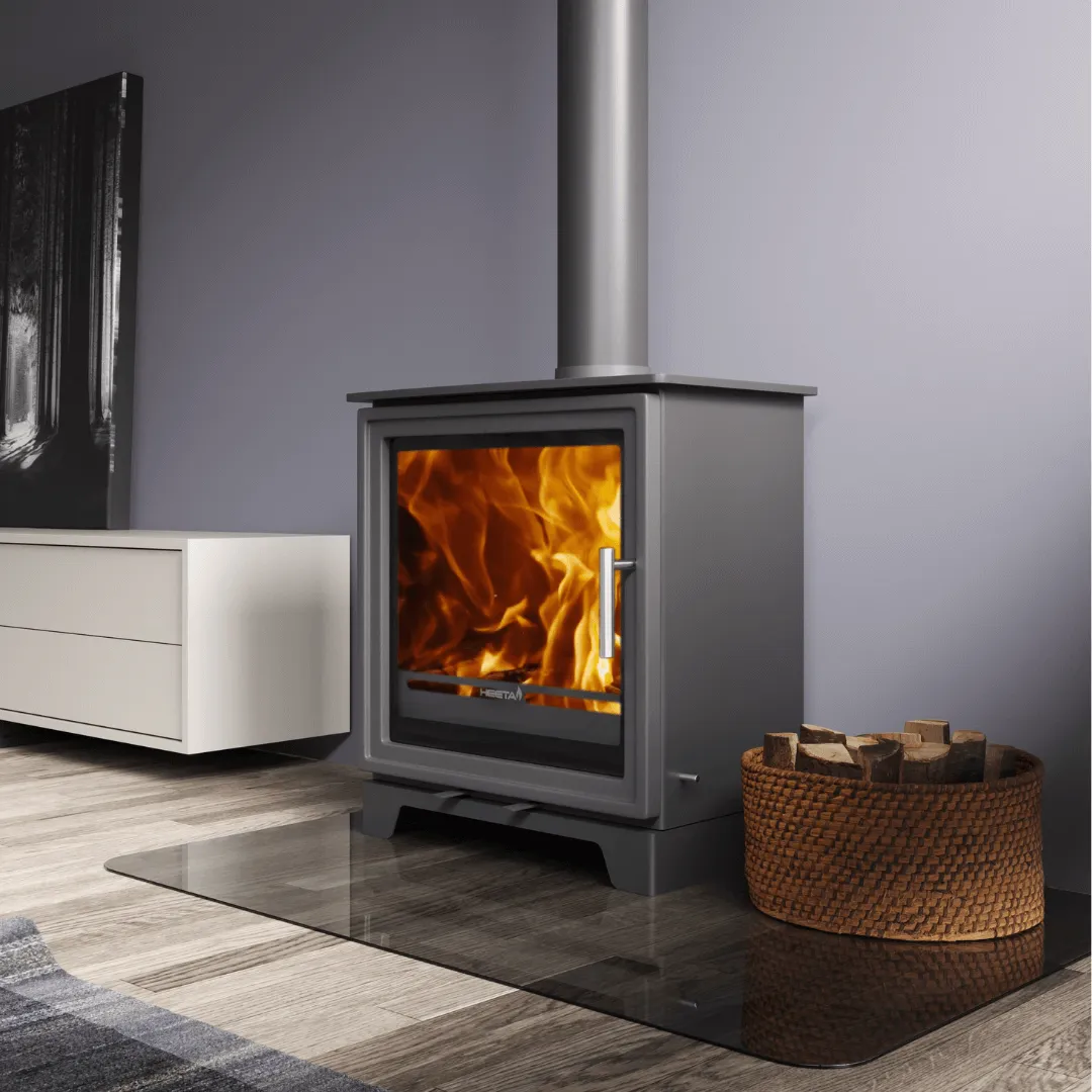 Heeta 600 Timberbox 13kW CleanBurn wood fireplace with AirWash ceramic viewing window